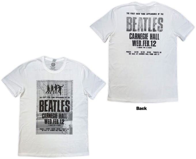 The Beatles - Tour '64 Carnegie Hall Heren T-shirt - M - Wit