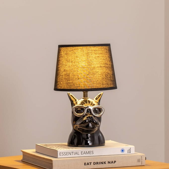ONLI Biagio tafellamp, zwart, keramiek, 29 cm hoog, E14