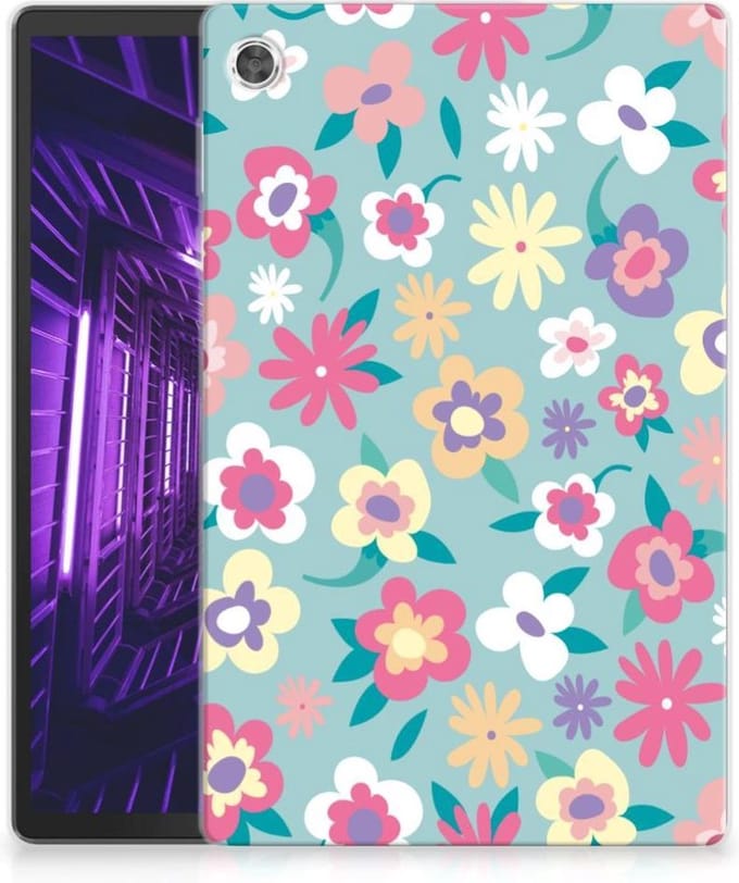 Back Cover voor Lenovo Tab M10 Plus Siliconen Hoesje Flower Power