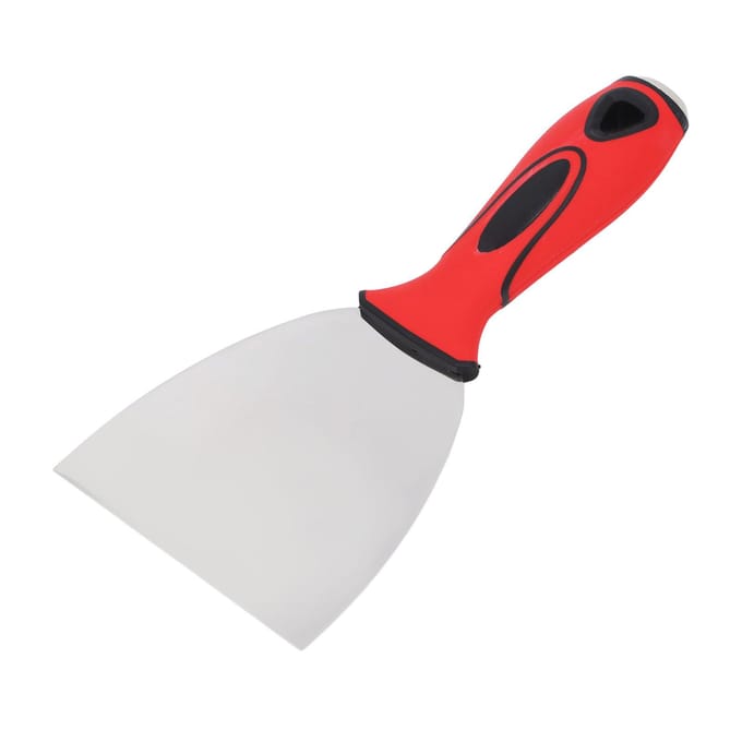 Verfschraper 4 Inch RVS Zacht Rubber Antislip Handvat Plamuurmes Gereedschap white