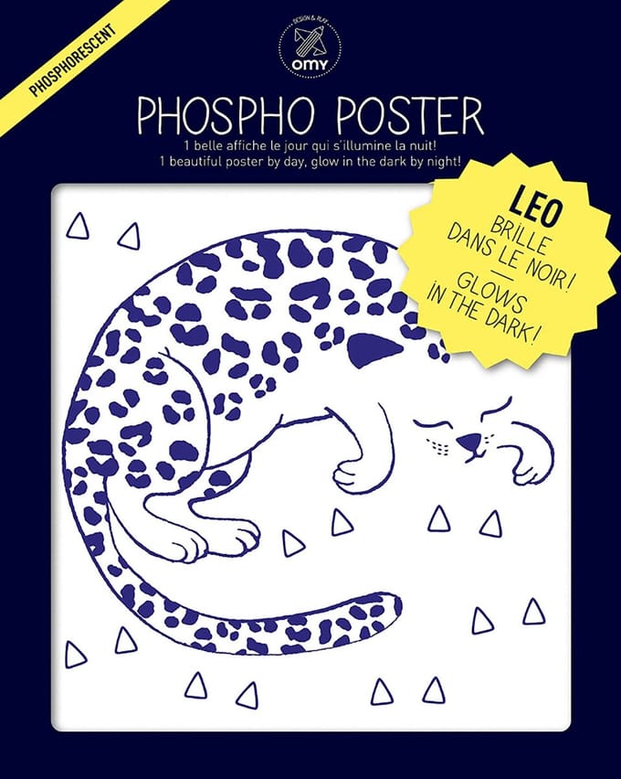 OMY - GLOW IN THE DARK POSTER - LEOPARD
