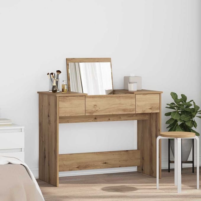 vidaXL - Cosmetische - Tafel - Artisan - Eiken - 100 - x - 45 - x - 76 - cm