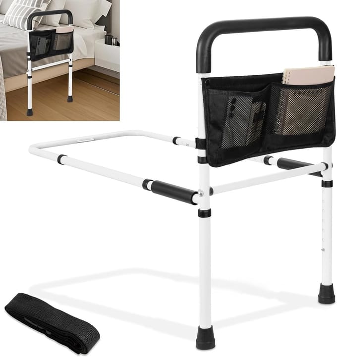Opstahulp Bed - Bedbeugel Steun - Ouderen Ondersteuning - Verstelbare Hoogte - 69.5-94.5 cm - Wit