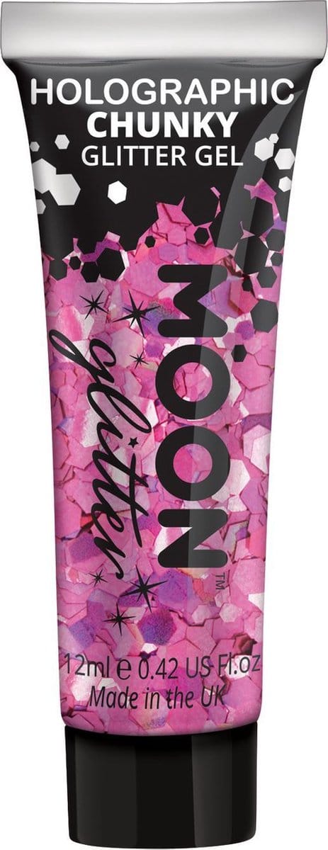 Moon Creations Glitter Gel - Holographic Chunky Glitter Makeup Roze