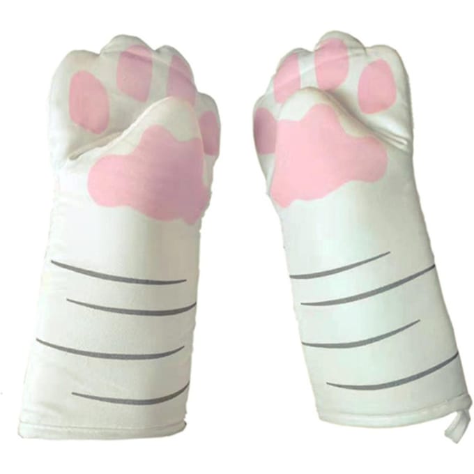 Kattenpoot Handschoenen Bakovenhandschoenen Magnetron Strijken Katoenen Handschoenen white