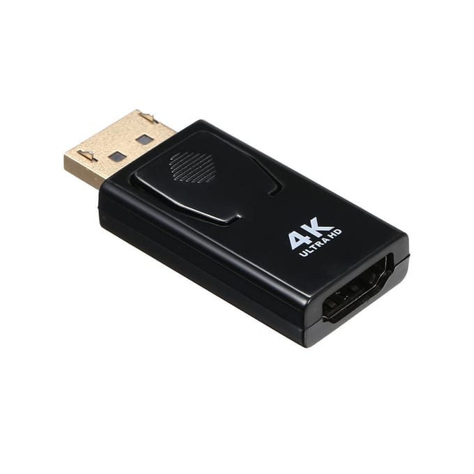 DP mannelijk naar HD vrouwelijk adapter Tot 4K resolutie Hetzelfde scherm/uitbreiding Dubbele modi Verguld zwart