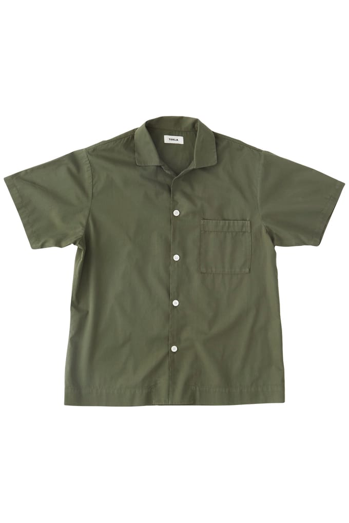 Tekla Unisex Poplin, Short Sleeve Shirt Willow Maat: XXS | Nachtmode Outlet | Unisex | Groen