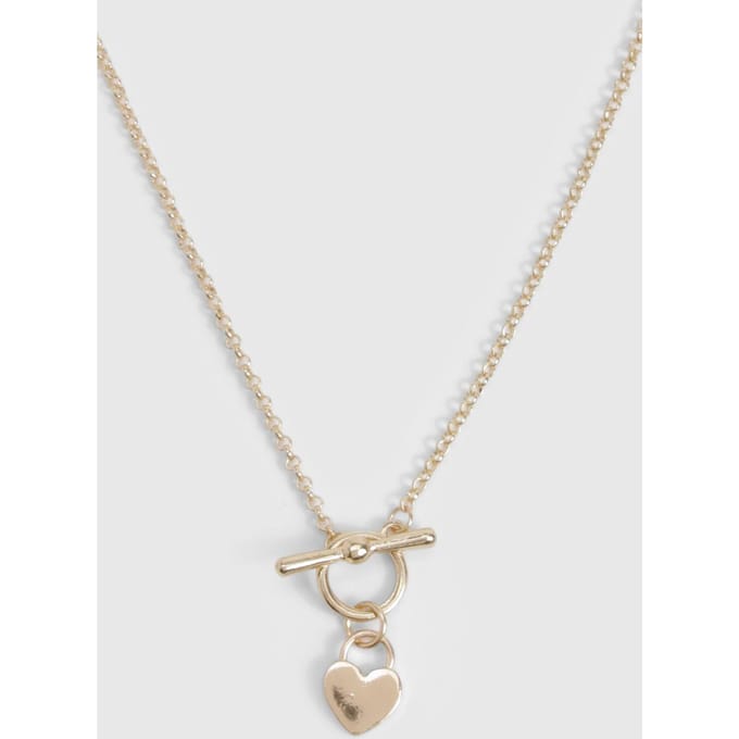 boohoo Dames T-Bar & Hart Ketting | Goud