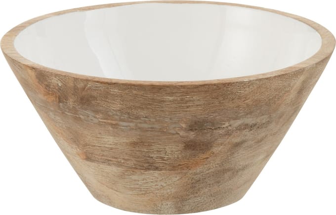 J-Line kom Mango - hout - wit - medium