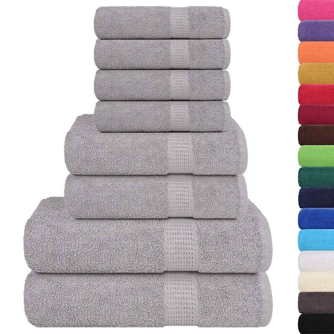 vidaXL - 8-delige - Handdoekenset - FROGN - 360 - g/m² - grijs