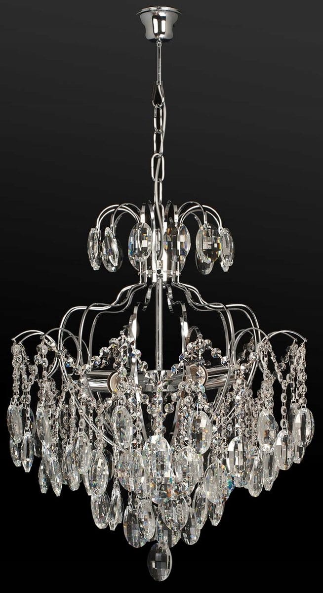 Luxe Kristallen Plafondlamp W-E 0702/6 CR+WT - 6xE27