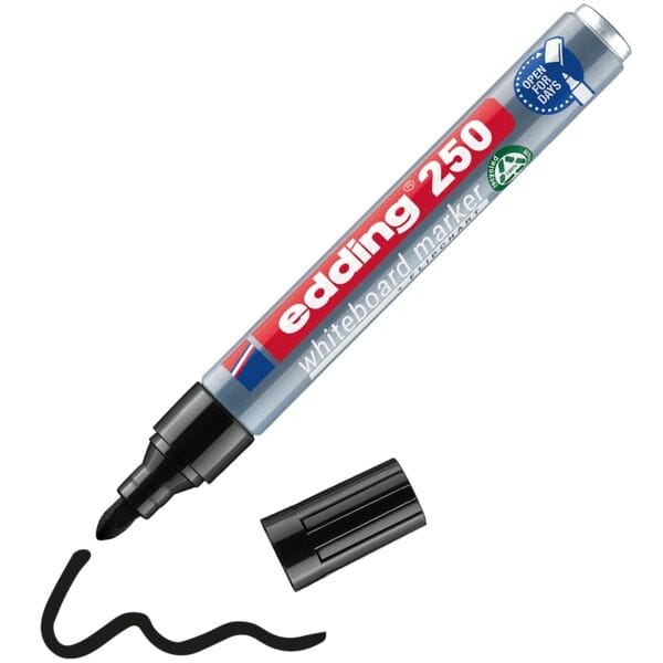 Viltstift Edding 250 whiteboard rond zwart 1.5-3 mm