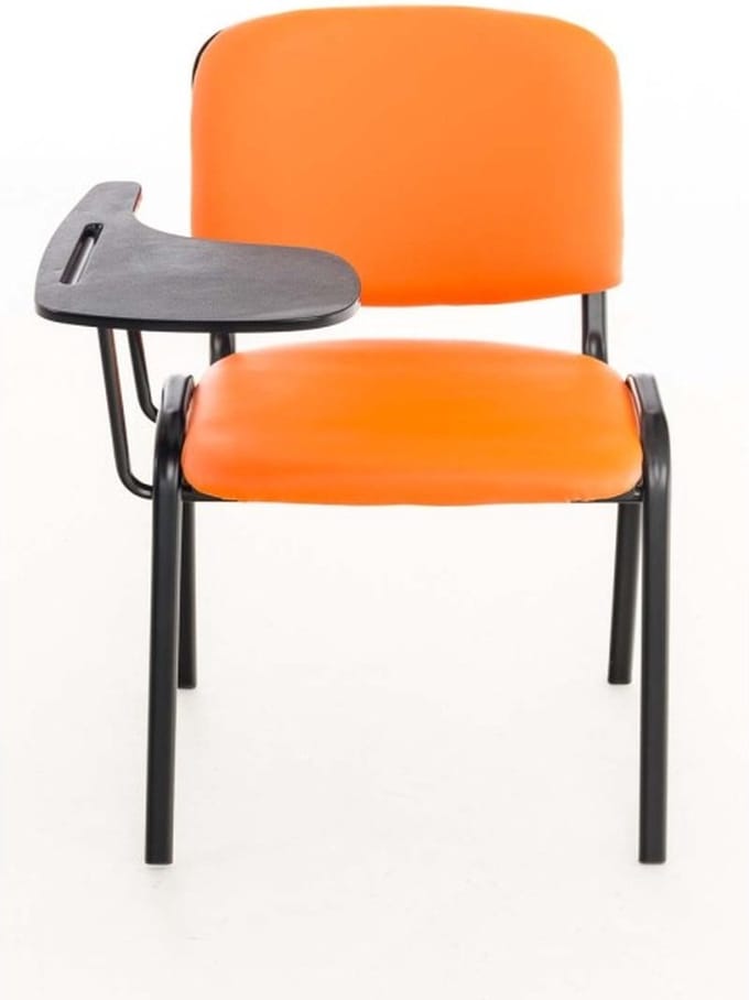CLP Ken Bezoekersstoel - Met klaptafel - Kunstleer oranje