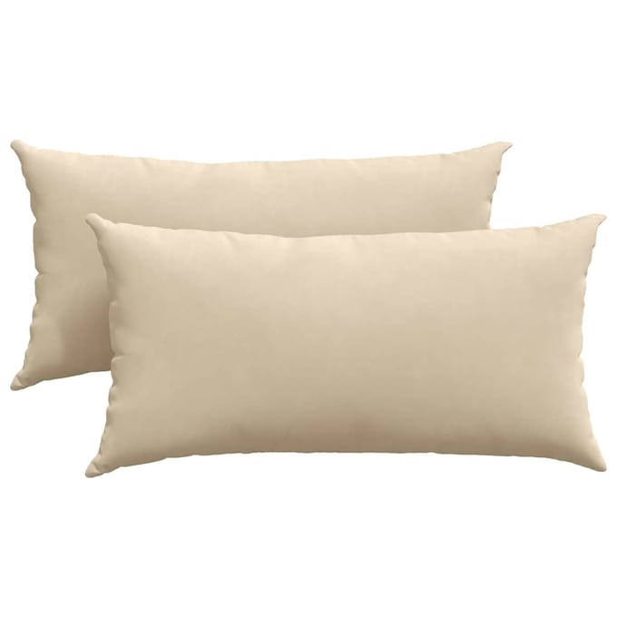 vidaXL - Zitkussens - 2 - st - Stof - Crème - 80 - x - 40 - cm