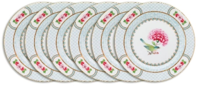 Pip Studio Blushing Birds Borden - Gebaksbordjes - Bordenset - Servies set van 6 - 17cm