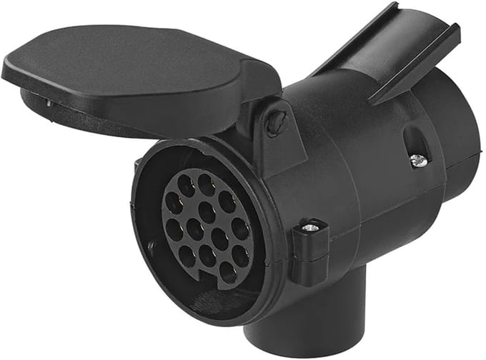 ProPlus Verloopstekker 7- naar 13-polig – Voor caravan en aanhanger – Met constante plus (+) – Zwart