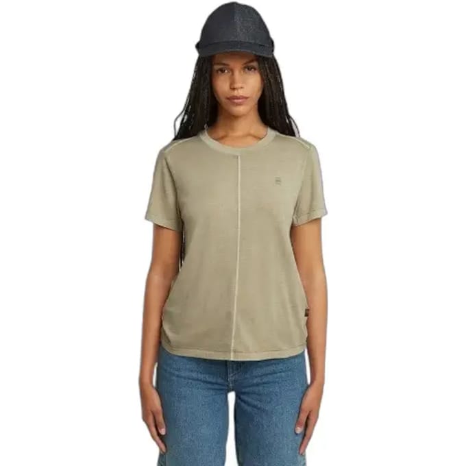 Dames-T-shirt G-Star Overdyed Front Seam R