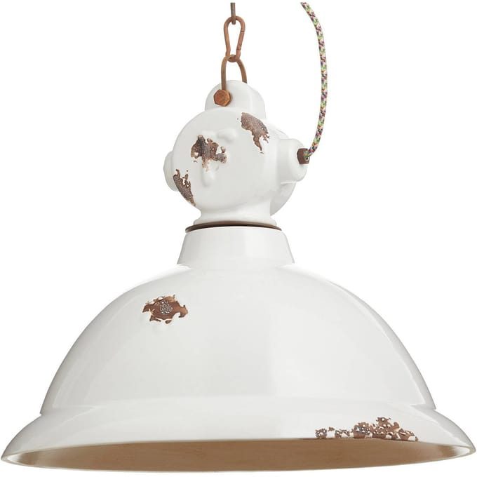 Ferroluce Hanglamp C1710 van keramiek, wit
