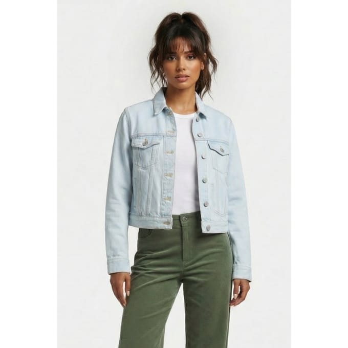 French Connection Macee Micro Wstrn Denim Ls Jkt Blue Größe: 6 | Jeansjacken Outlet | Damen | Blau