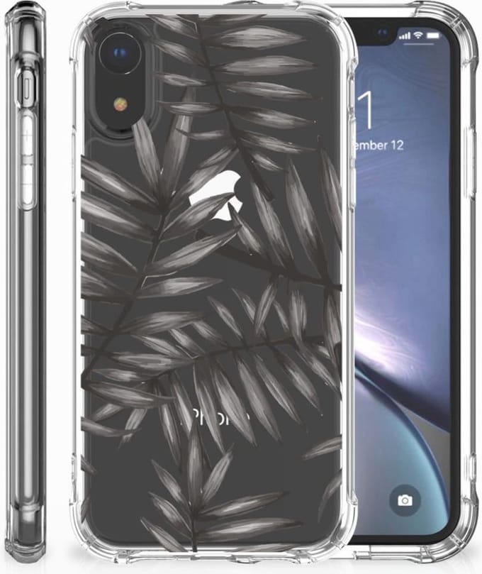 Apple iPhone Xr Case Leaves Grey
