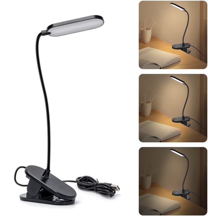 Aigostar 10A50 - Bureaulamp LED Dimbaar - 3 Lichtkleuren - Touch Control - Verstelbare Leeslamp - Bedlamp - Wit en Warm Licht - Zwart