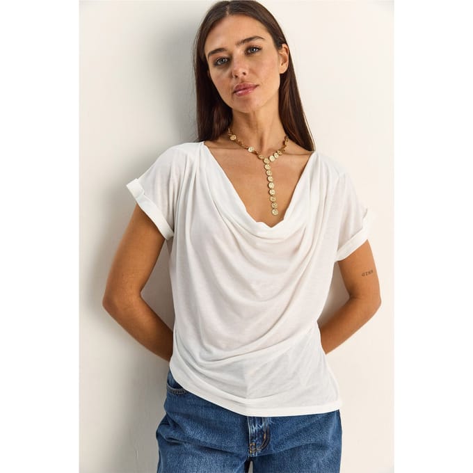 Kraagloze Drapé Blouse