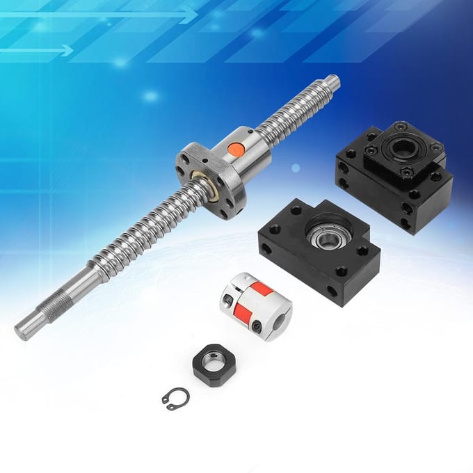 SFU1605 Roestvrijstalen Kogelomloopspindel 250mm & Moer & BKBF12 Ondersteuning & 6.35*10mm Koppeling