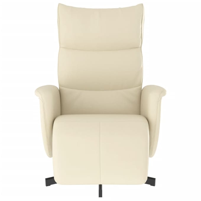 vidaXL - Fauteuil - verstelbaar - met - voetensteun - kunstleer - crèmekleurig
