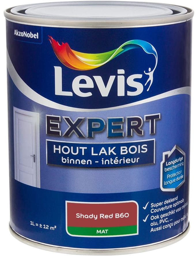 Levis - Expert Hout Lak Binnen Mat Mix - Shady Red B60 - Mengverf - 1 L