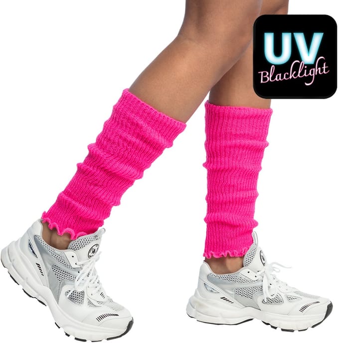 Boland - Beenwarmers Basic neonroze Roze - Volwassenen - Vrouwen - Hippie - 80's & 90's - Disco