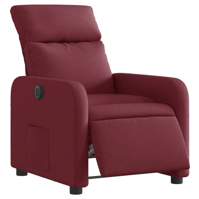 vidaXL - Fauteuil - verstelbaar - elektrisch - stof - wijnrood