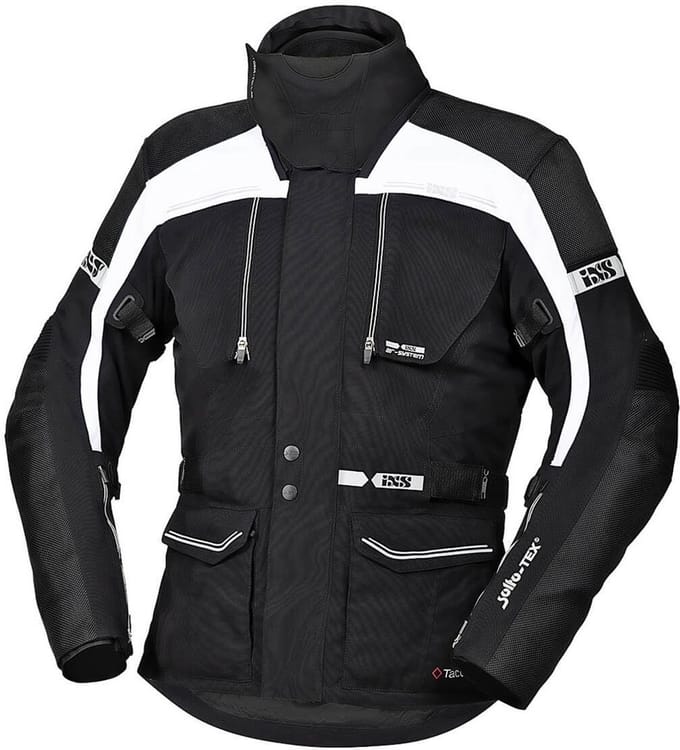 IXS Tour Traveller-ST Zwart Wit Textiele Motorjas - Jas
