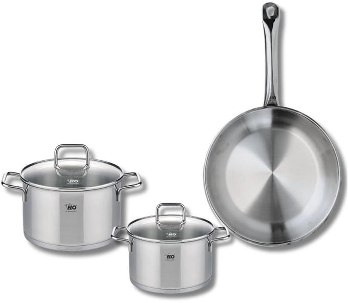 Set van 1 Koekenpan 28 cm en 2 kookpotten 16 en 20 cm Elo Profi Citrin