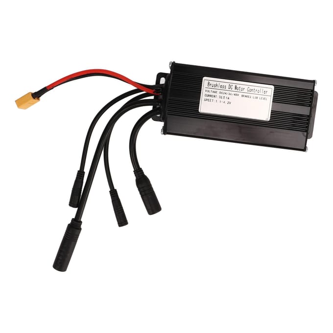 Contrôleur de Vélo Électrique 24V 36V 48V 26A 3 Modes Contrôleur à Onde Sinusoïdale Connecteur Étanche pour black