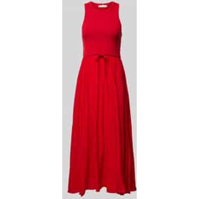 Midi-jurk met ronde hals