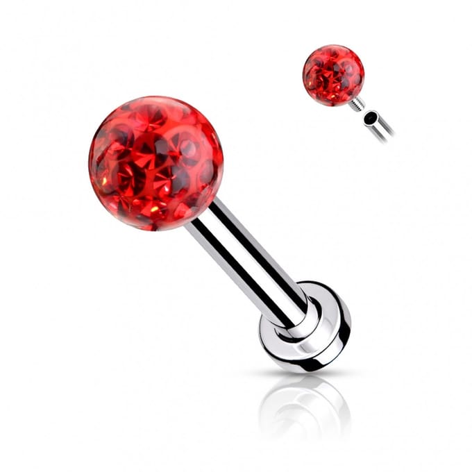 Piercing ferido epoxy 1.2x8 - rood - LMPiercings
