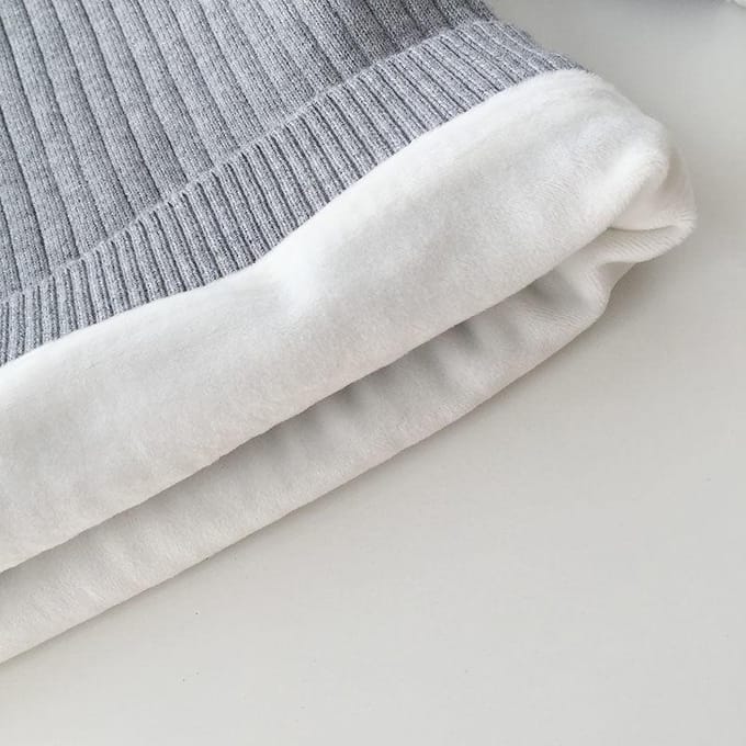 Kinderpullover Dames Winter Gebreide Trui met Dik Velvet en Warme Top Basislaag 130 abrikoos