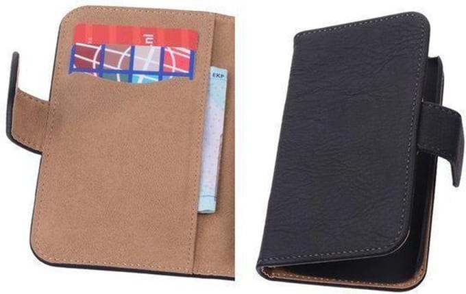 Zwart Hout Samsung Galaxy S4 Mini i9190 Book/Wallet Case/Cover