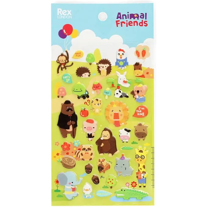 3D opblaasbare stickers Rex London Animal Friends