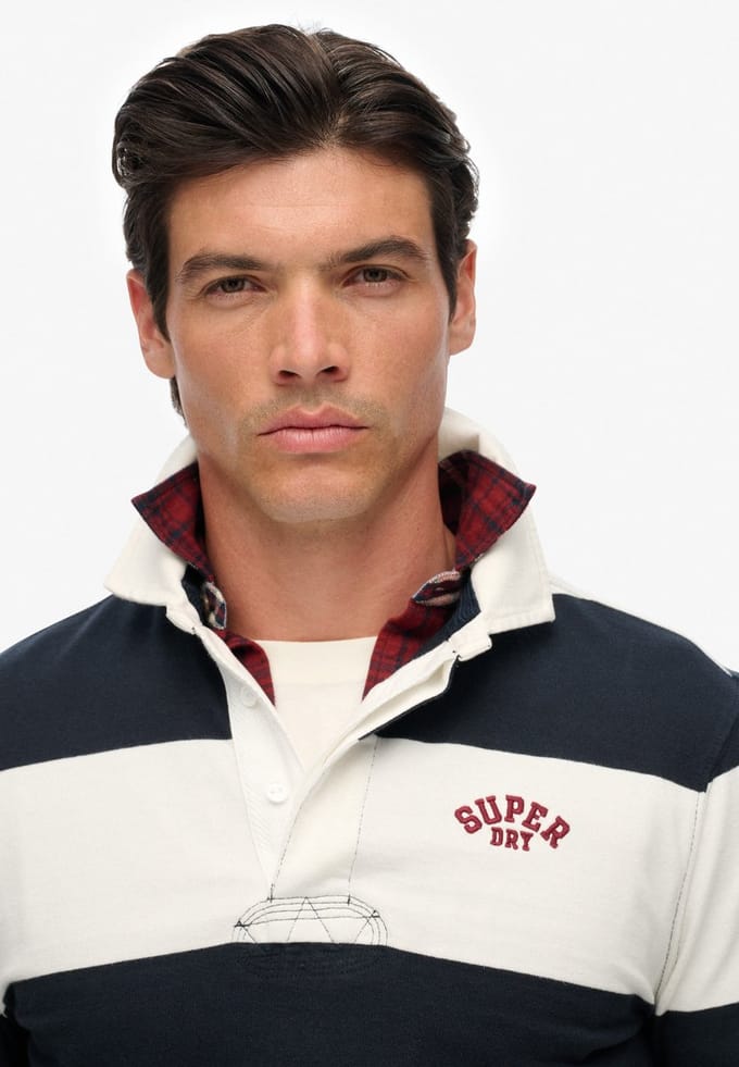 Superdry - Vintage Athletic Stripe Rugby Top - Heren - Tops