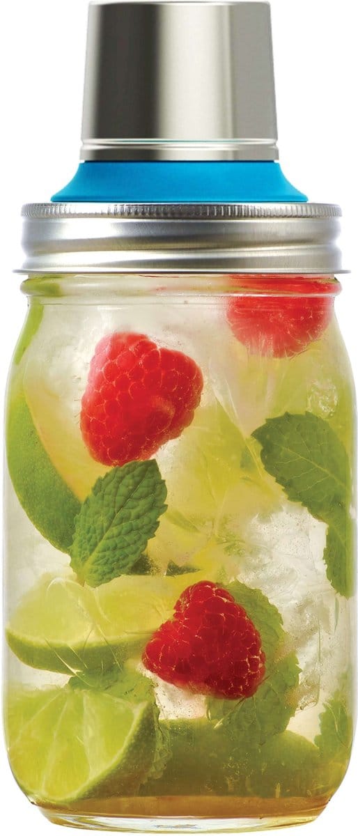 Jar Ware Cocktail Shaker - Voor Mason Jars - Herbruikbare & Universele - Blauw