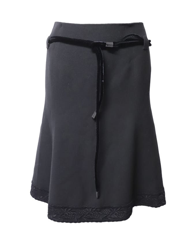Emporio Armani winterrok met ceintuur van zwarte wol.