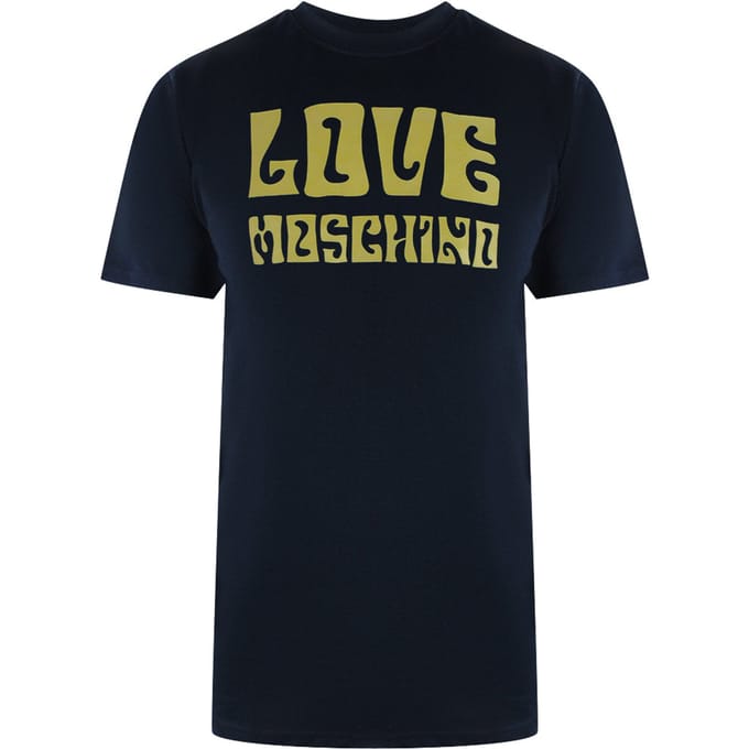 Love Moschino Marineblauwe T-shirt Met Cool Logo