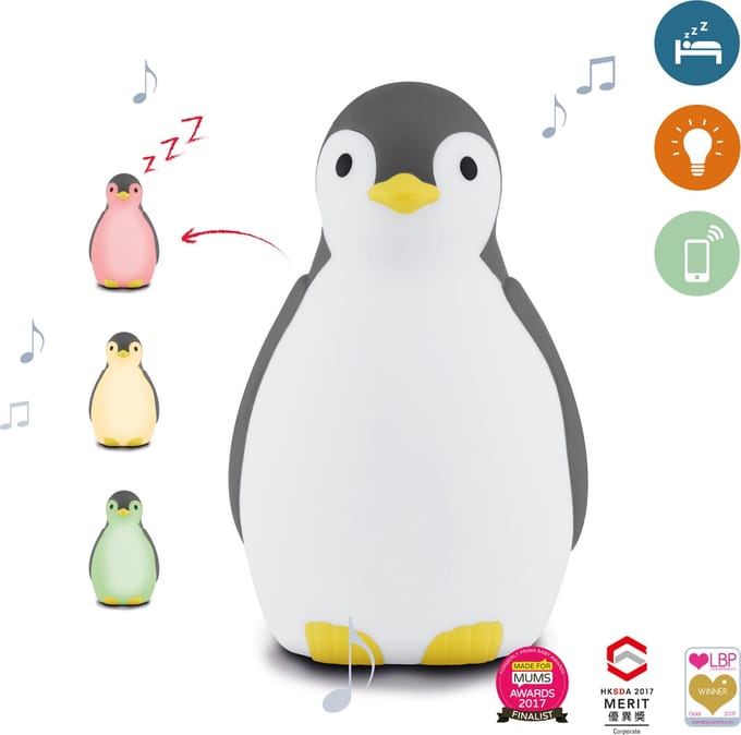 Zazu Pam Slaaptrainer - Met Bluetooth speaker en nachtlamp functie - Wit / Grijs
