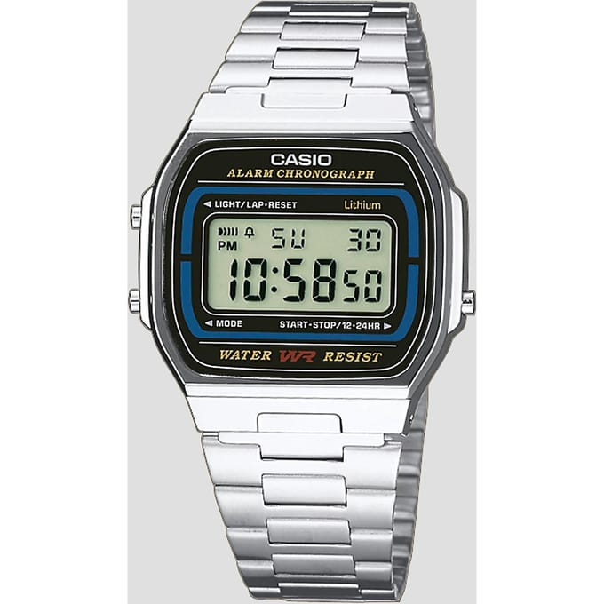 Casio Retro Vintage Unisex Digitaal Horloge A164WA-1VES - Zilverkleurig Roestvrij Staal