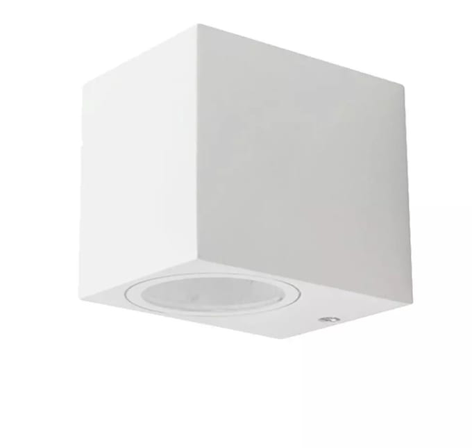 Wandlamp armatuur wit - Vierkant - GU10 fitting - 35W - IP44