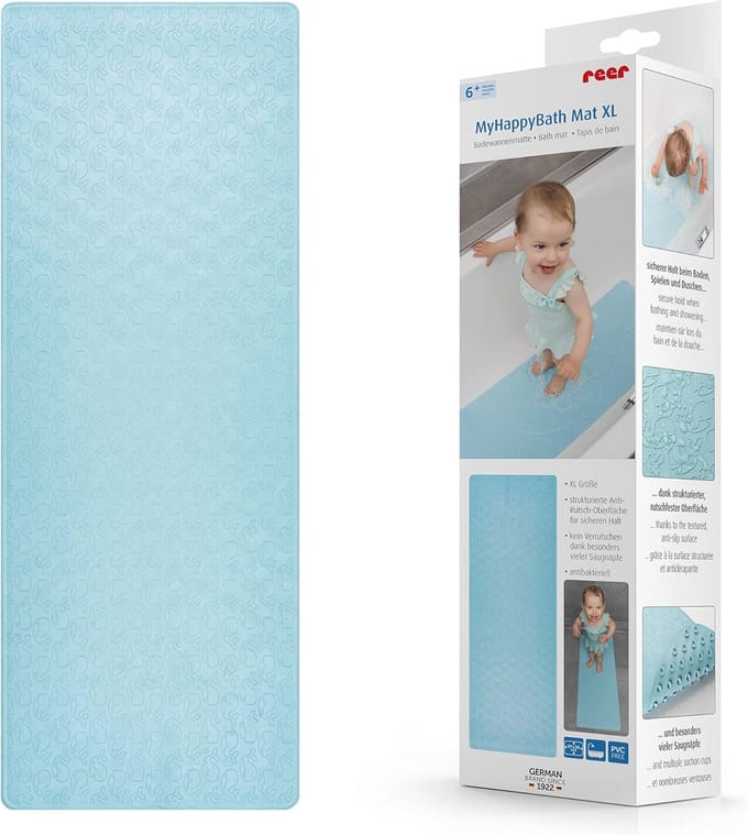 MyHappyBath Mat XL - Non-Slip Baby Bath Mat with Roll Motifs 97 x 36 cm