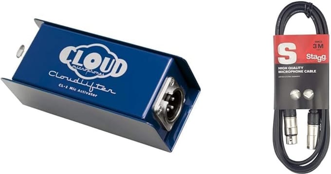 Microfoonvoorversterker voor Dynamische Microfoons + 3m XLR Kabel - Signaalversterker voor Studio en Live Geluid