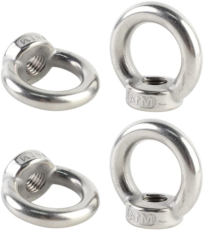 Set van 4 RVS M14 Ringmoeren voor Hefaccessoires, Ophangen van Bloempotten, Schommels en Decoratie