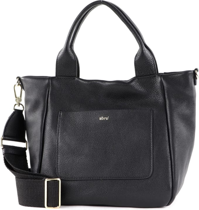 abro Leren Schoudertas Leather Dalia Shopper Raquel Small Black / Gold Zwart